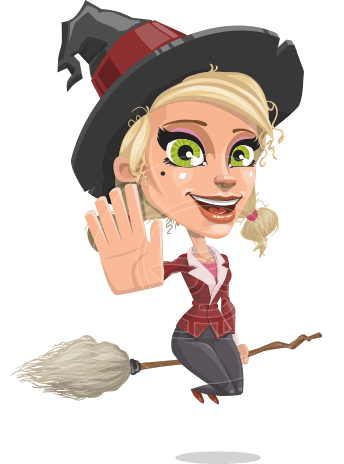 Pretty Blonde Witch Vector Cartoon Character AKA Ophelia the Biz Witch